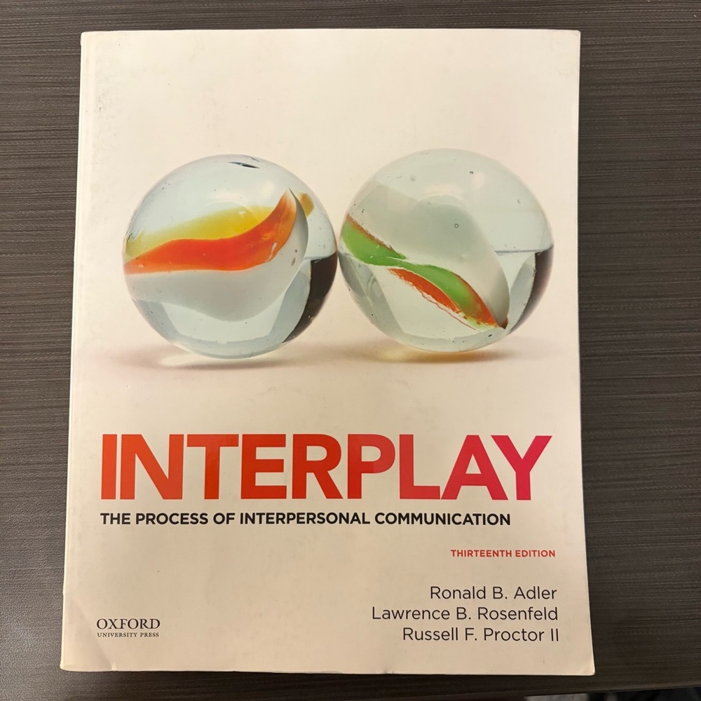Interplay The Process of Interpersonal Communication Thirteenth Edition Book
